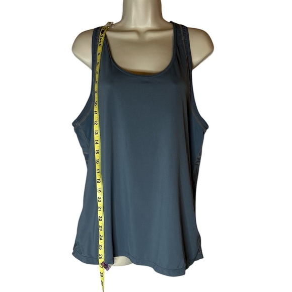 Athleta Blueish Gray Fitted Tank Top Racerback Sz XL - Picture 3 of 5